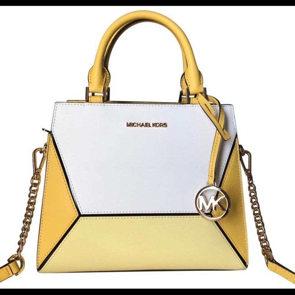 Michael Kors Yellow Messenger Prism Md Leather Satchel